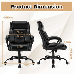 High Back Office Chair with Metal Base and Rocking Backrest