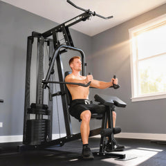 SPORTNOW Multi Gym with Adjustable Seat and Back, All in One Home Gym Machine with 45kg Weight Stack for Full Body Strength