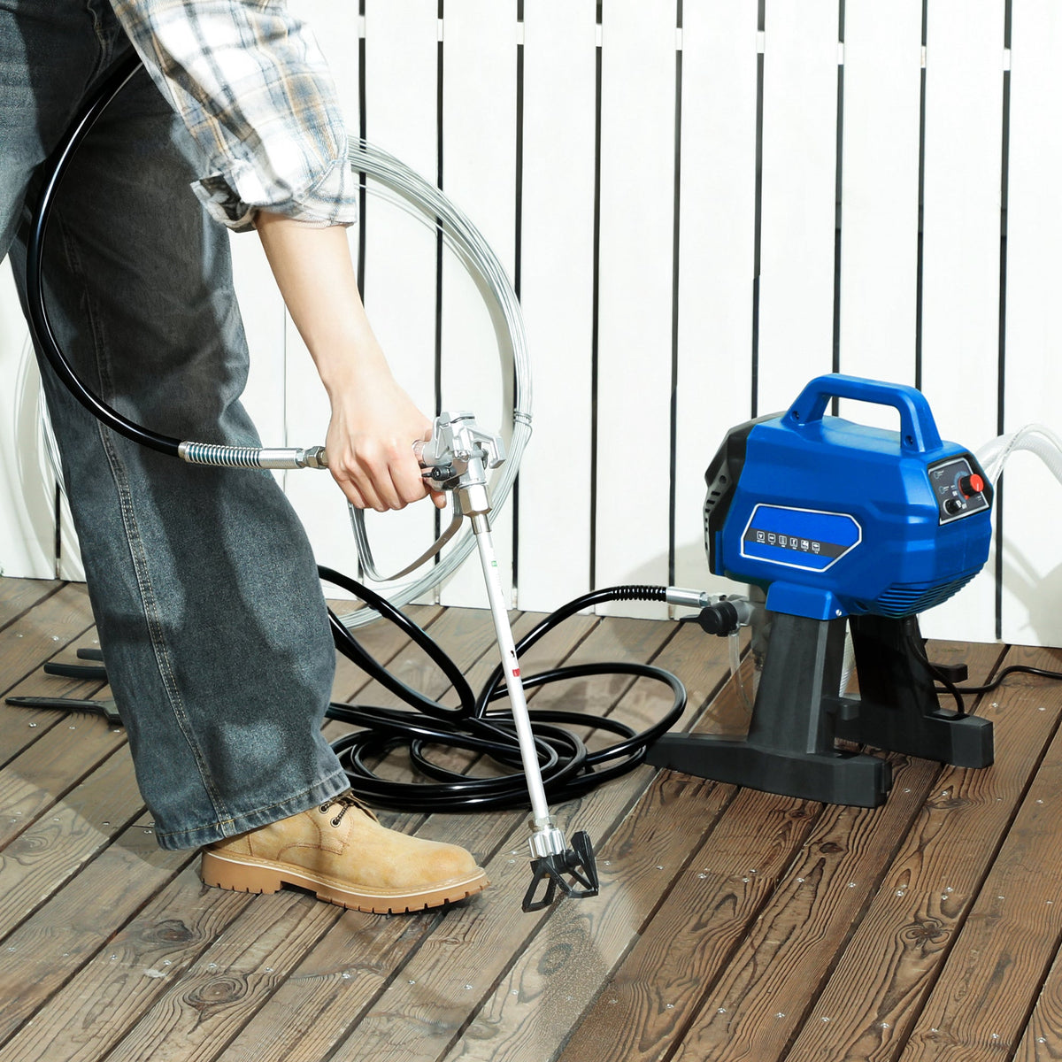 HOMCOM Airless Paint Sprayer, Thinning-Free Electric Paint Spray Gun for Walls, Fences & DIY Projects, Dark Blue - product