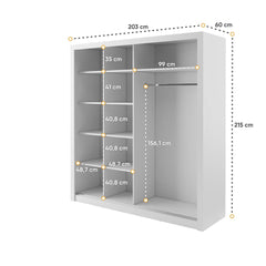 Havana 12 - 2 Sliding Door Wardrobe 203cm