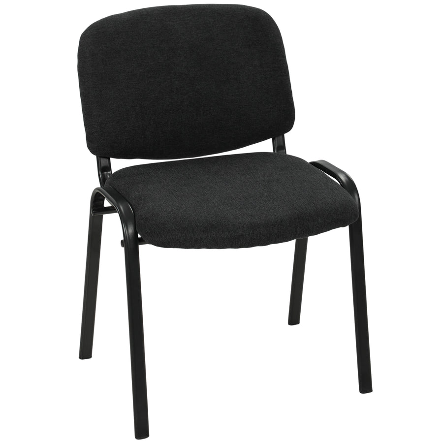 HOMCOM Meeting Chair, Stackable Ergonomic Office Chair with Padded Seat, Curved Backrest for Conference Room, Black