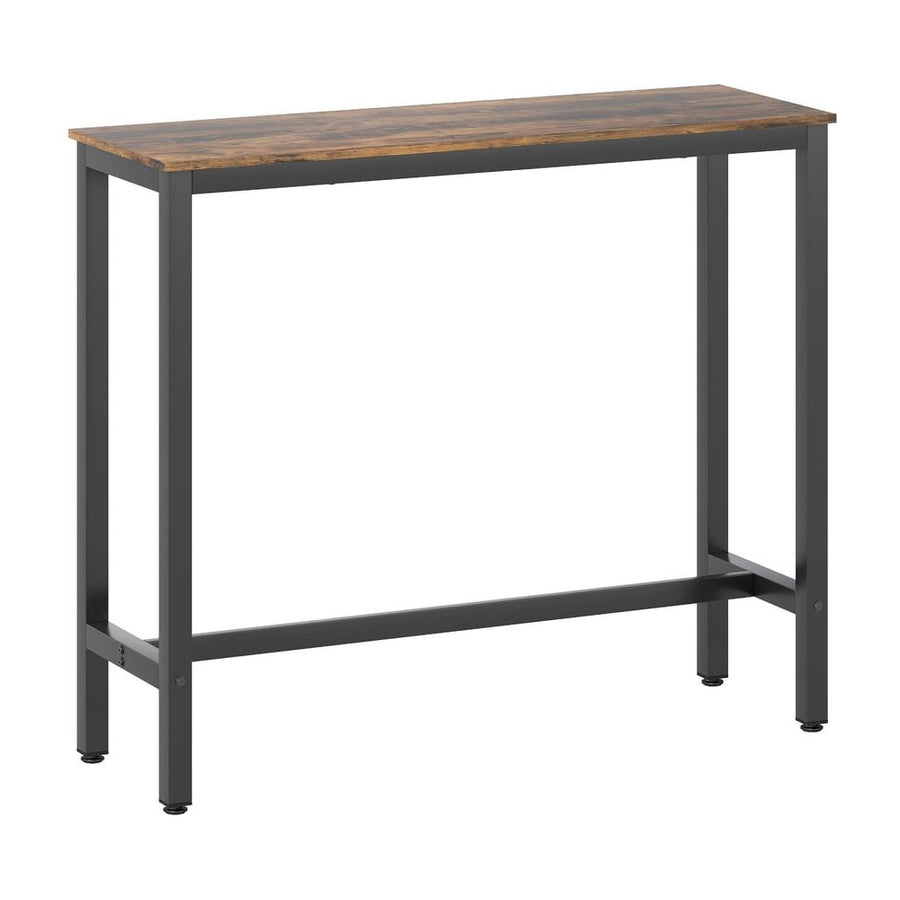 HOMCOM Rectangular Bar Table, Wood Effect Pub Coffee Table for Small Space, Breakfast Dining, Kitchen, Industrial, Rustic