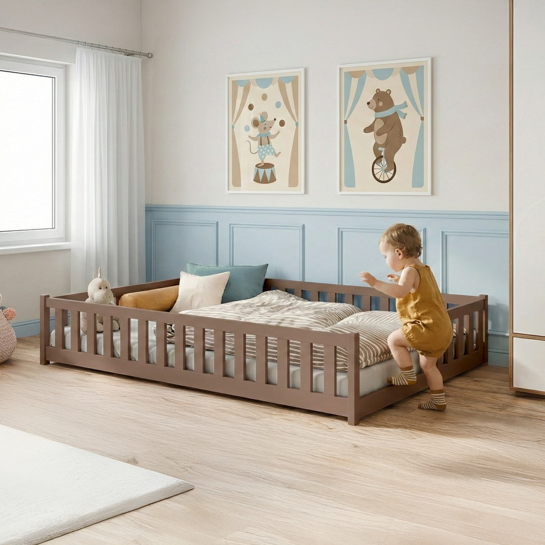 Wooden Single Bed Milk Chocolate image