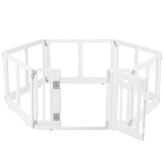 Indoor Outdoor Transparent Puppy Play Pen Pet Fence for Small to Medium Dogs-6 Panels