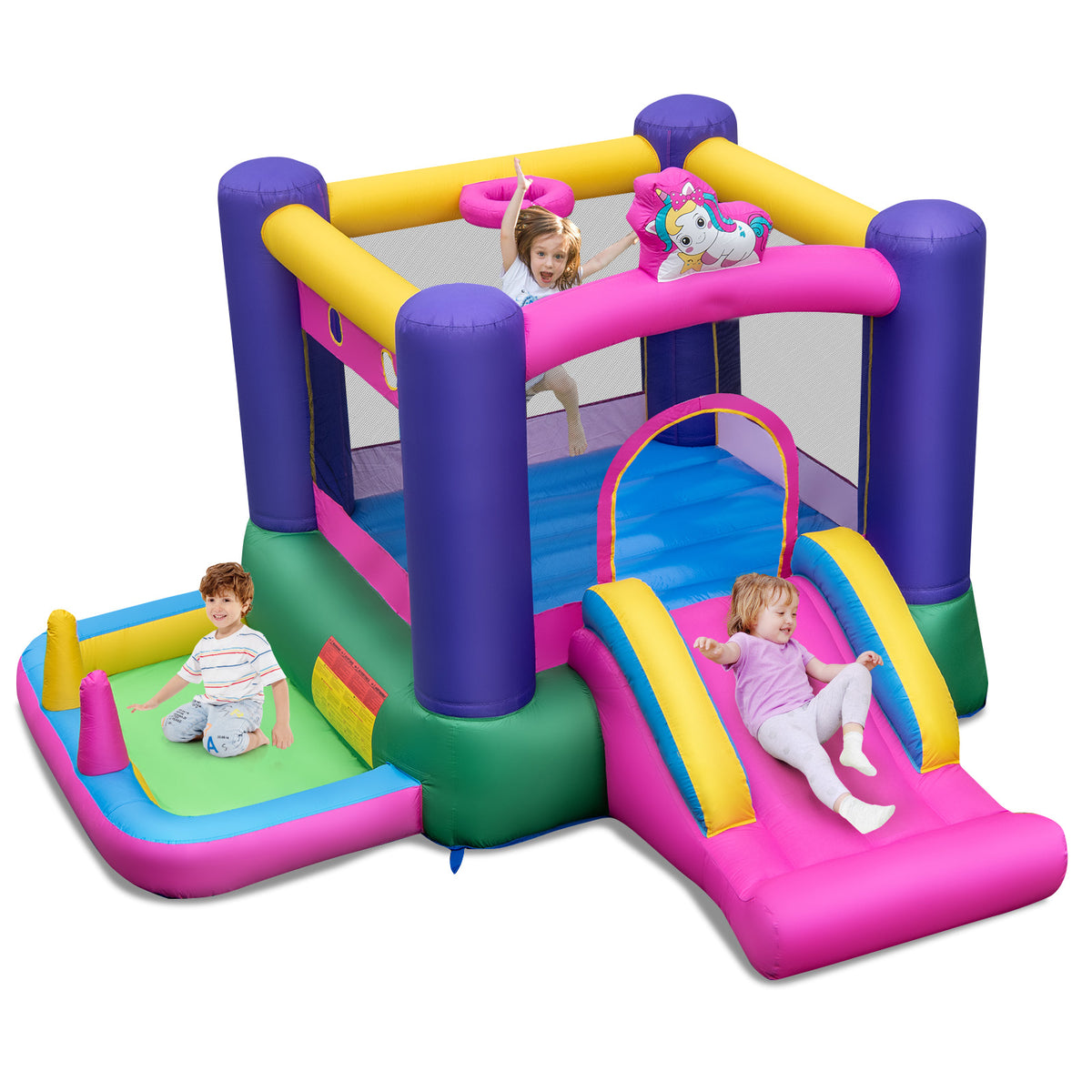 Inflatable Bounce Castle with Slide and Stakes