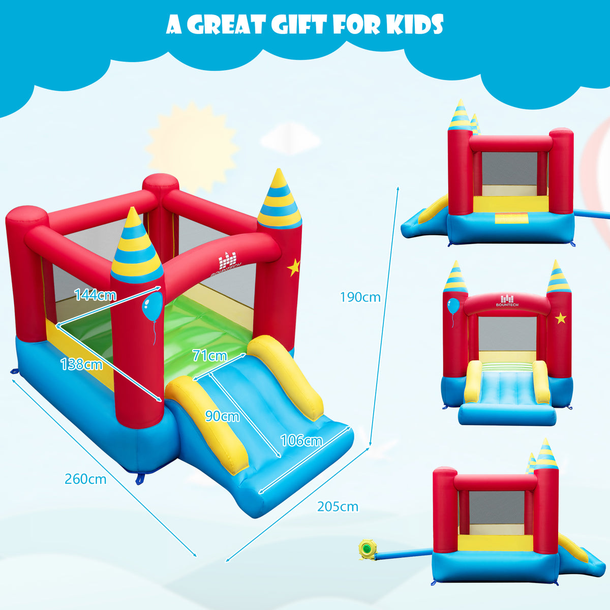 Inflatable Bounce Castle with Stakes without Blower