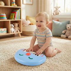 13-Key Kids Piano Keyboard Interactive Toy Digital Piano with Smiling Face-Blue