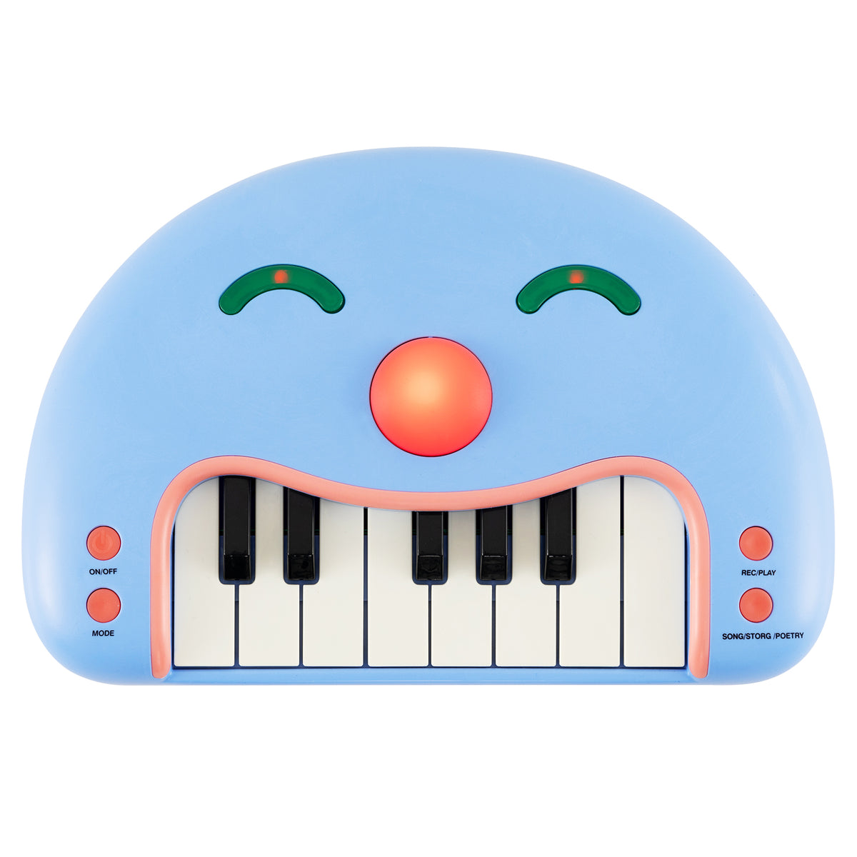 13-Key Kids Piano Keyboard Interactive Toy Digital Piano with Smiling Face-Blue