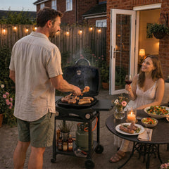 Outsunny 2 Burner Gas Grill with 2 Detachable Side Tables, 3.8 KW Steel Barbecue Grill with Cast Iron Grates, Lid, Thermometer
