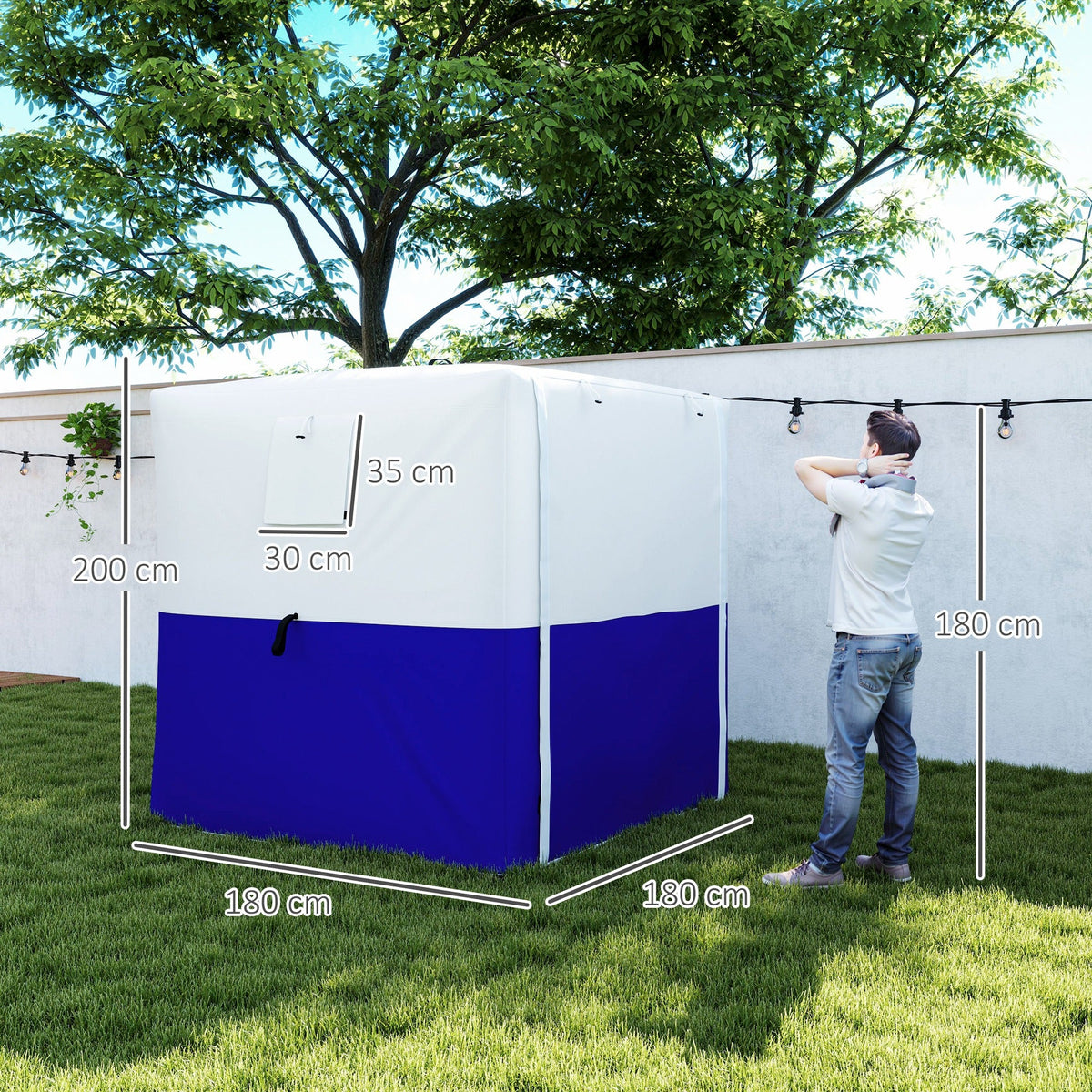 Outsunny 2 x 2m Pop-Up Gazebo, with Accessories - Dark Blue