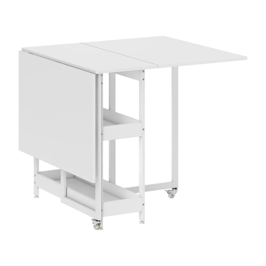 HOMCOM Four-Person Drop Leaf Table - White