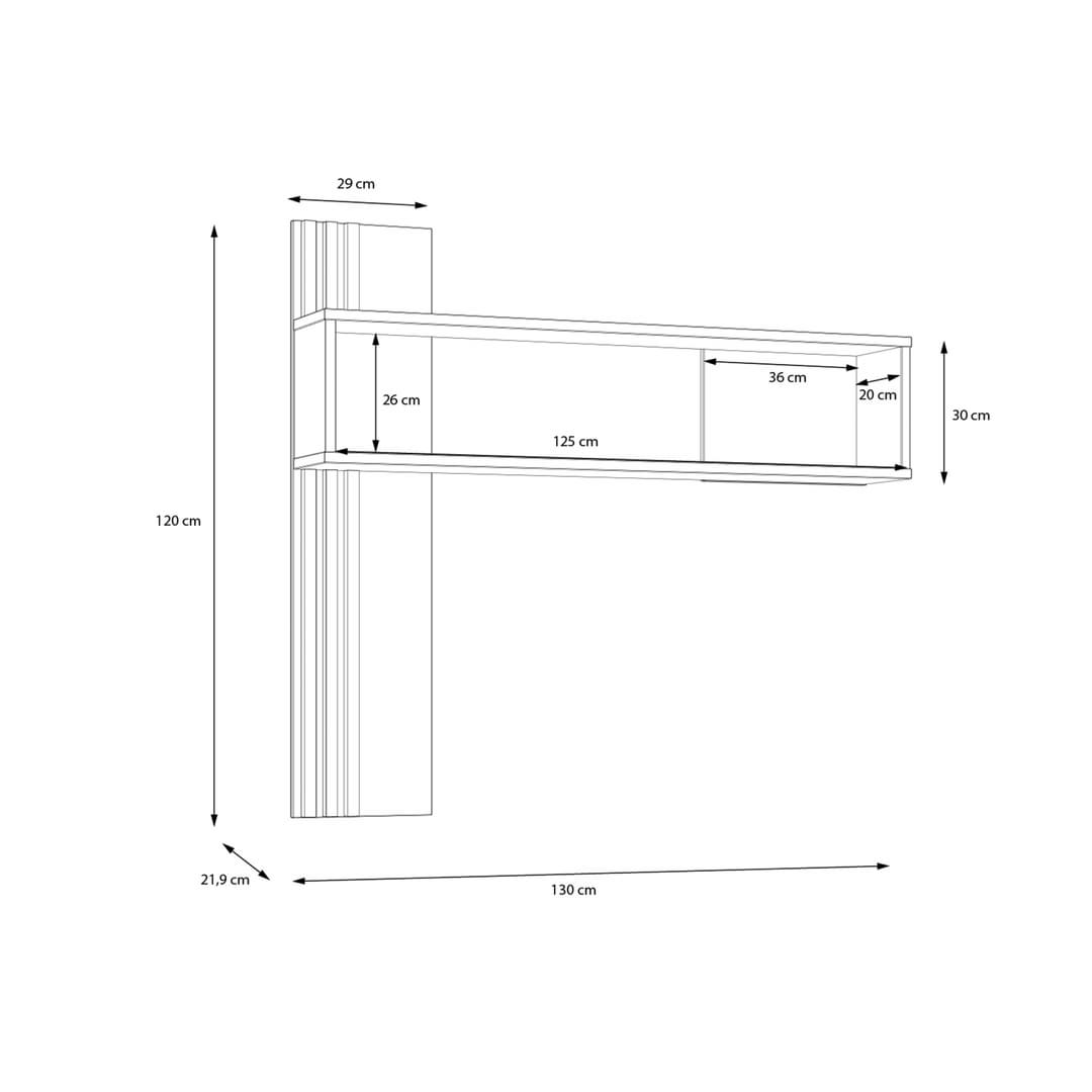 Joakimis Floating Shelf 130cm in Oak Mauvella, image 5
