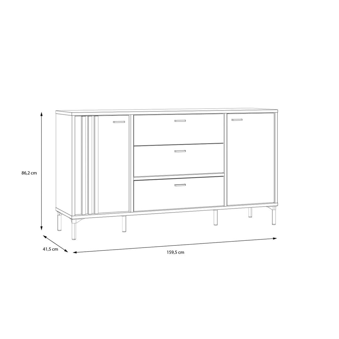 Joakimis Chest Of Drawers 160cm in Oak Mauvella, image 6