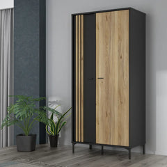 Joakimis Hinged Door Wardrobe 92cm in Oak Mauvella, image 2