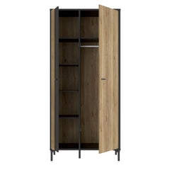 Joakimis Hinged Door Wardrobe 92cm in Oak Mauvella, image 5