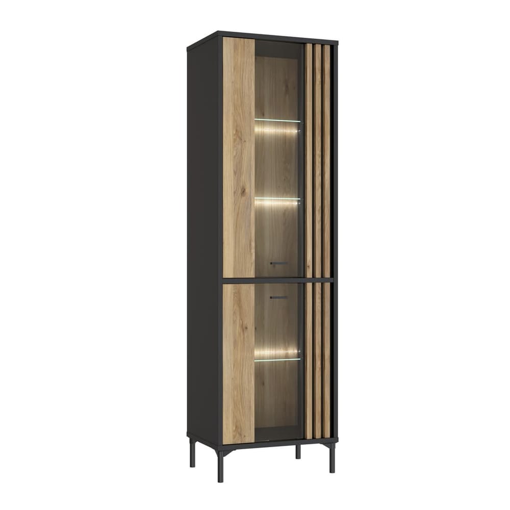 Joakimis Tall Display Cabinet 59cm in Oak Mauvella, image 4
