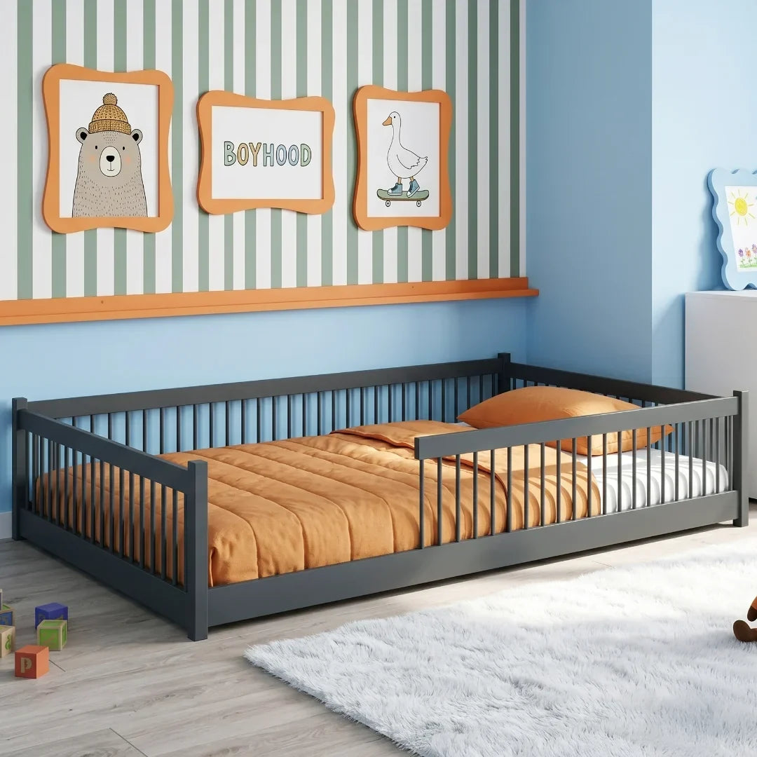 Wooden Single Bed Junior in Graphite, image 18