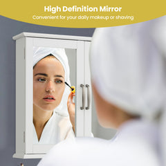 Wall-mounted Bathroom Mirror Cabinet for Bathroom Living Room-White
