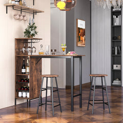 Counter Height Dining Table Set for Bistro Living Room-Dark Brown