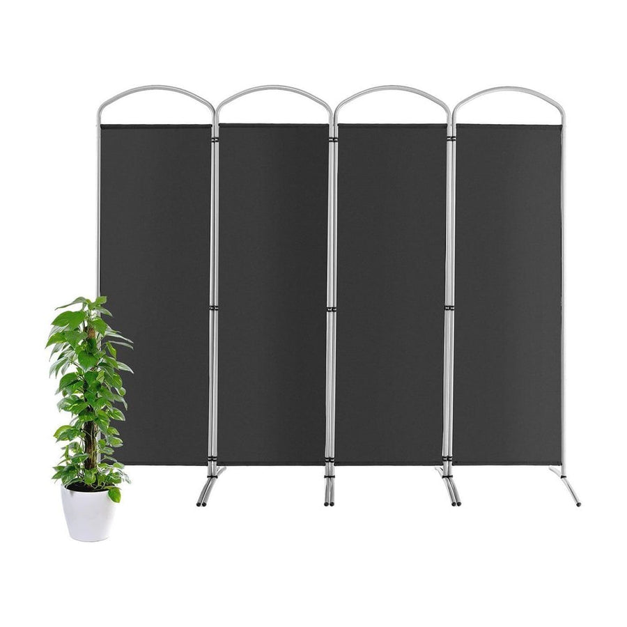 4 Panel Freestanding Folding Room Divider for Living Room Office-Grey