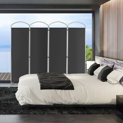 4 Panel Freestanding Folding Room Divider for Living Room Office-Grey