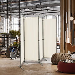 4 Panel Freestanding Folding Room Divider for Living Room Office-White