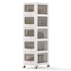 5-Tier Plastic Drawer Storage Organizer Rolling Cart with 5 Drawers
