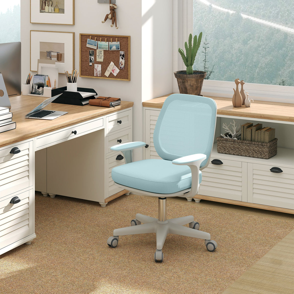 Vinsetto 44-56cm Mesh Back Office Chair - Light Green