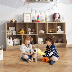 5-Cube Kids Toy Storage Organizer with Anti-Tipping Kits-Natural