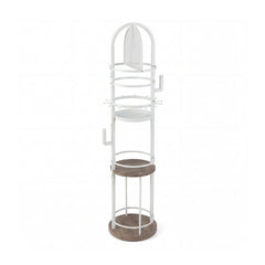 Jewelry Organizer Stand 360° Rotating Floor Jewelry Storage Rack with Earring Necklace Holders-Gray