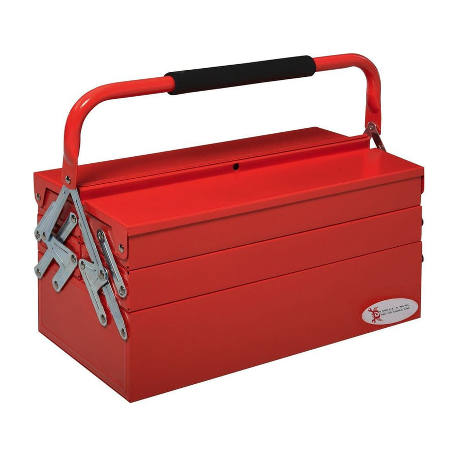DURHAND Metal Tool Box 3 Tier 5 Tray Professional Portable Storage Cabinet Workshop Cantilever Toolbox with Carry Handle