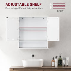 kleankin Bathroom Wall Storage Cabinet - White
