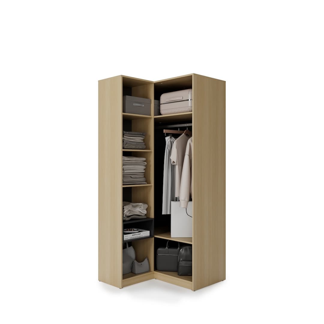 Kanu KN-01 Corner Wardrobe 102cm in White, image 6