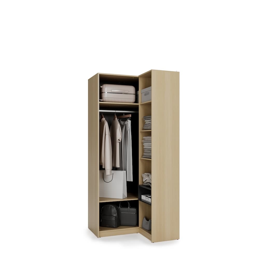 Kanu KN-02 Corner Wardrobe 98cm in White, image 5