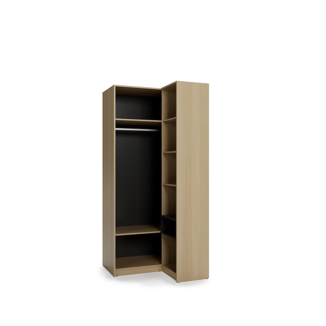 Kanu KN-02 Corner Wardrobe 98cm in White, image 3