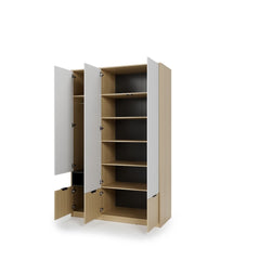Kanu KN-03 Hinged Door Wardrobe 140cm in White, image 4