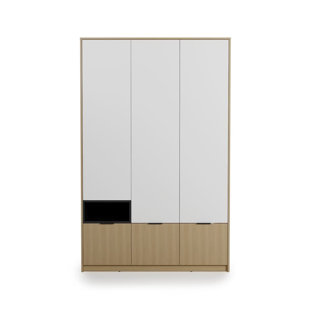 Kanu KN-03 Hinged Door Wardrobe 140cm in White, image 8