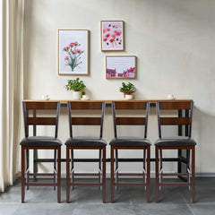 Set of 2 63.5 cm Counter Height Upholstered Bar Stools with Soft Padded Seat