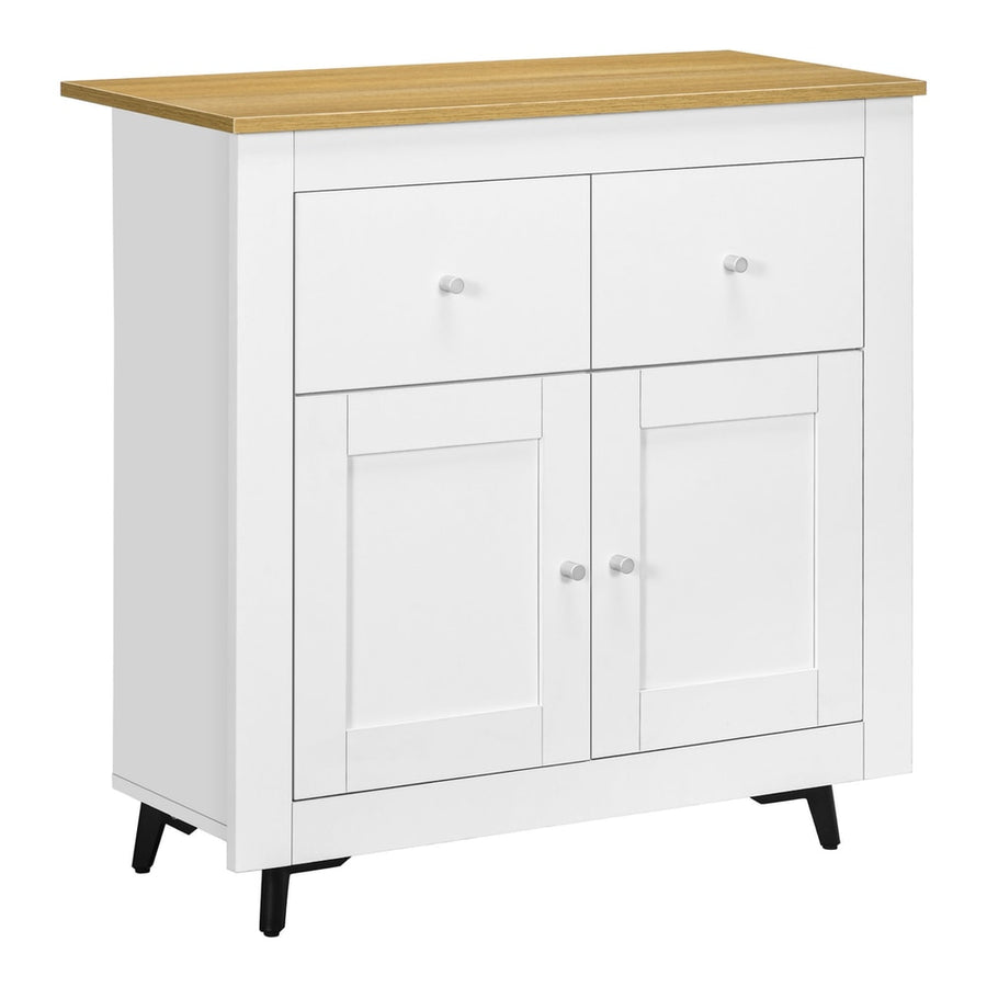 HOMCOM Sideboard Storage Cabinet, Modern Kitchen Cupboard with Double Doors and Drawers for Dining Room, Living Room and