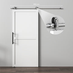 HOMCOM Sliding Door Hardware Kit Smooth Quiet 304 Stainless Steel