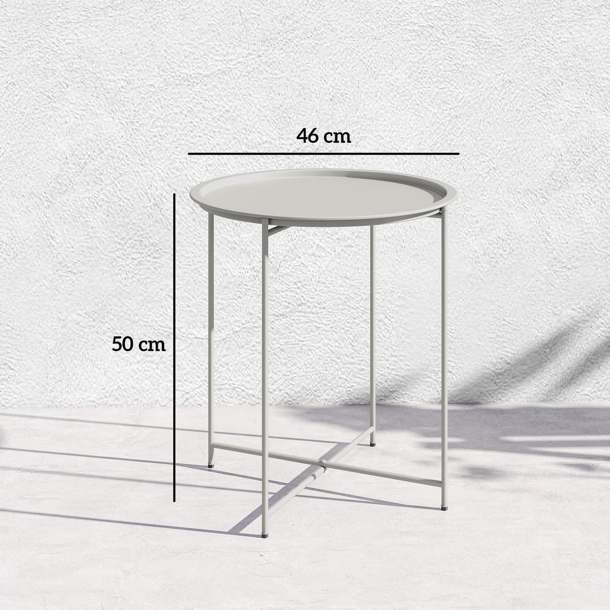 Outsunny Steel Removable Tray Top Garden Table - White