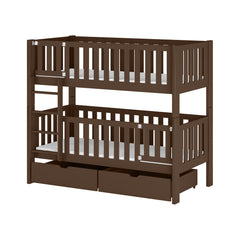 Wooden Bunk Bed Ksawery With Drawers in Dark Chocolate, image 14