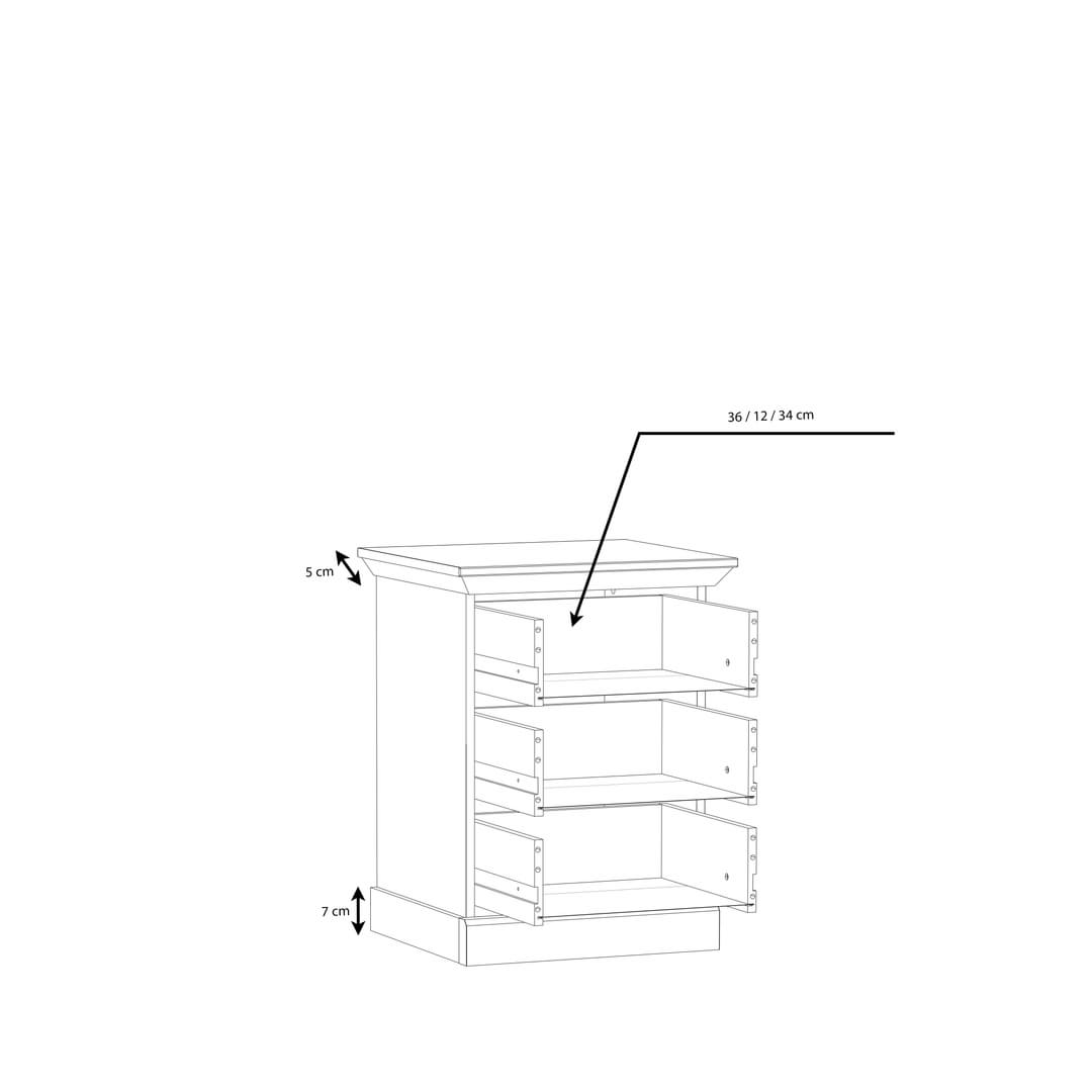 Kashmir Bedside Table 50cm in White, image 7