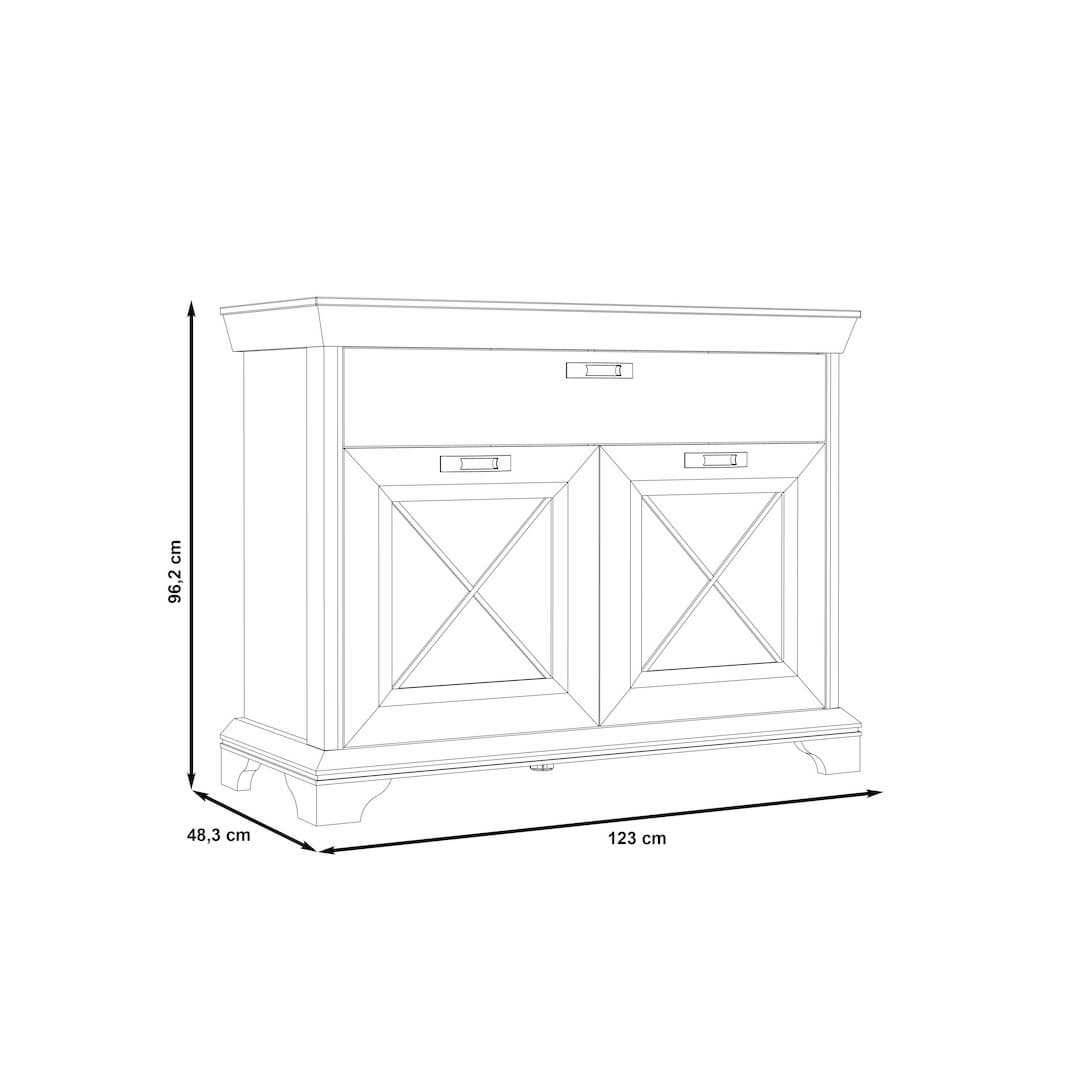 Kashmir Sideboard Cabinet 123cm in White, image 6