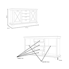Kashmir Chest Of Drawers 178cm in White, image 8