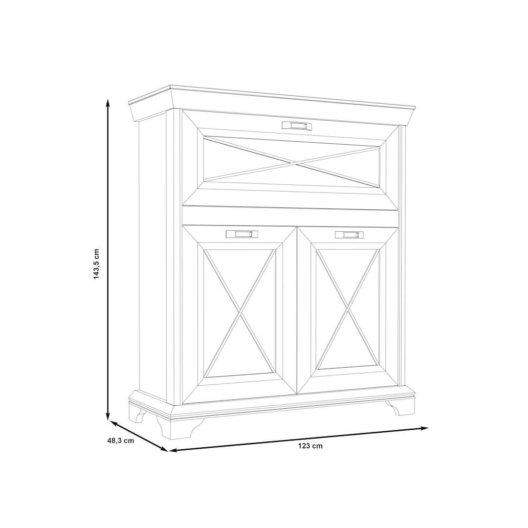 Kashmir Highboard Cabinet 123cm in White, image 5
