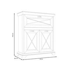 Kashmir Highboard Cabinet 123cm in White, image 5