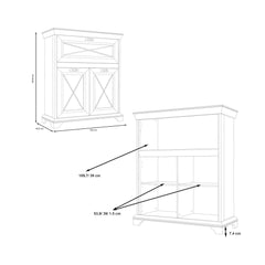 Kashmir Highboard Cabinet 123cm in White, image 6