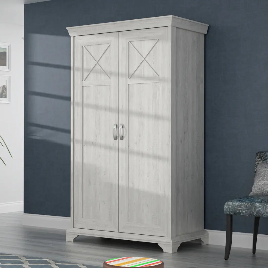 Kashmir Hinged Door Wardrobe 123cm in White