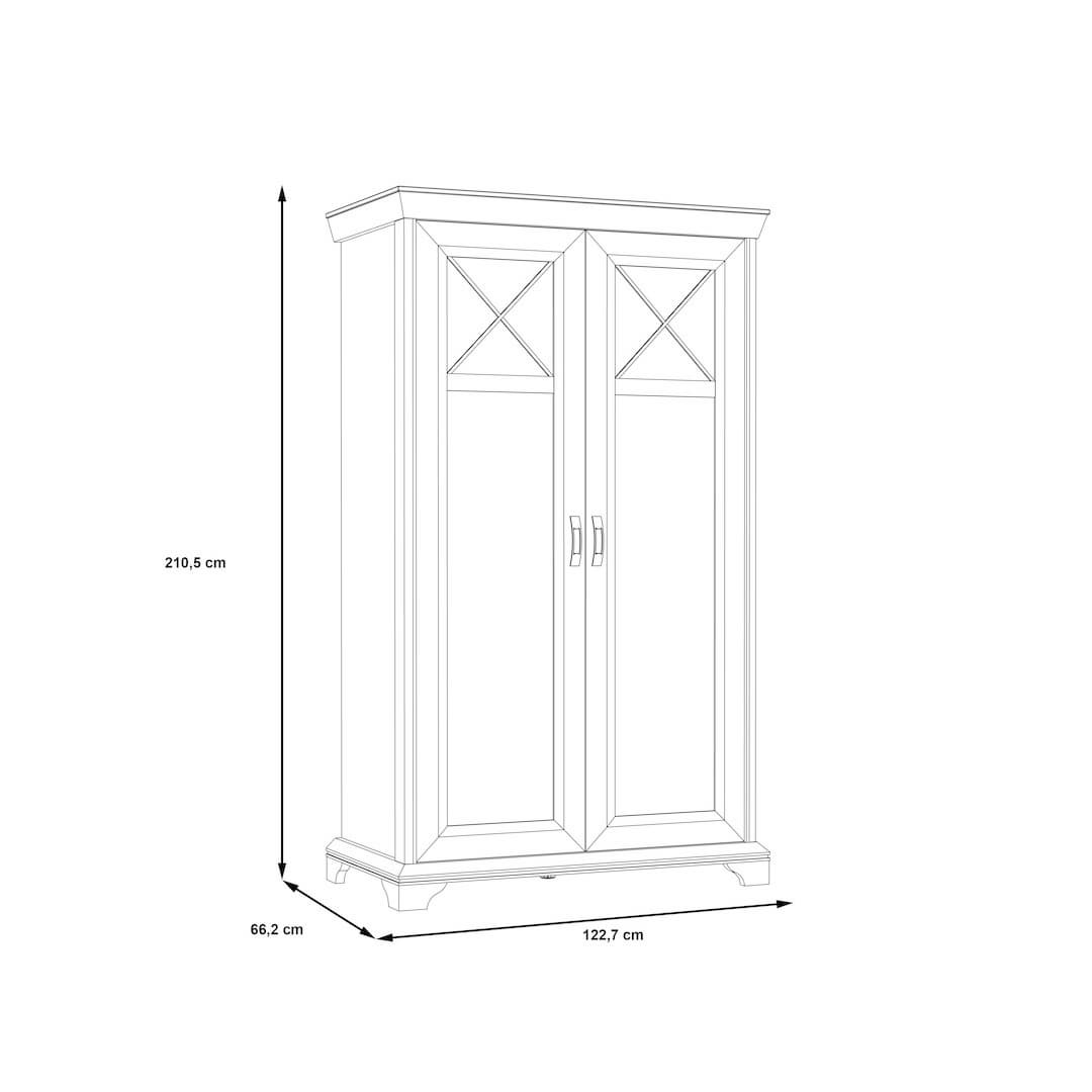 Kashmir Hinged Door Wardrobe 123cm in White, image 5